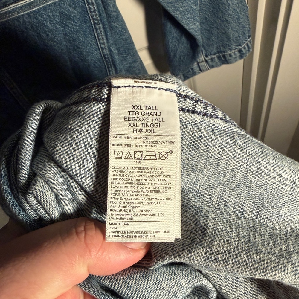 GAP - Longline Denim Trench Coat - XXL TALL, Light Blue - Picture 13 of 17